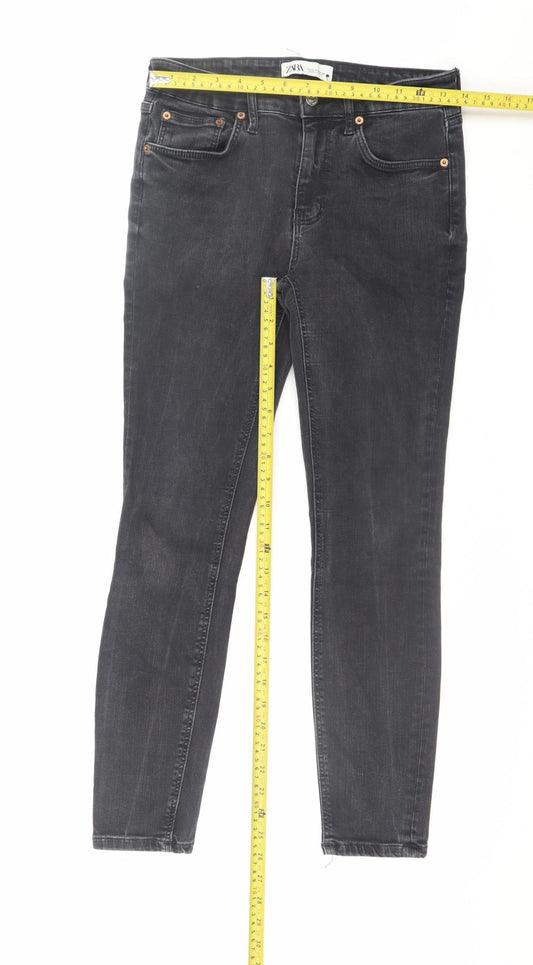 ZARA Women’s Black Skinny Jeans Size 12 Mid Rise Denim