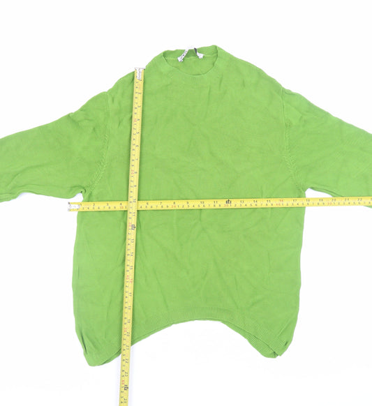 Zara Women's Green Crew Neck Knit Jumper Size 12 Viscose Blend
