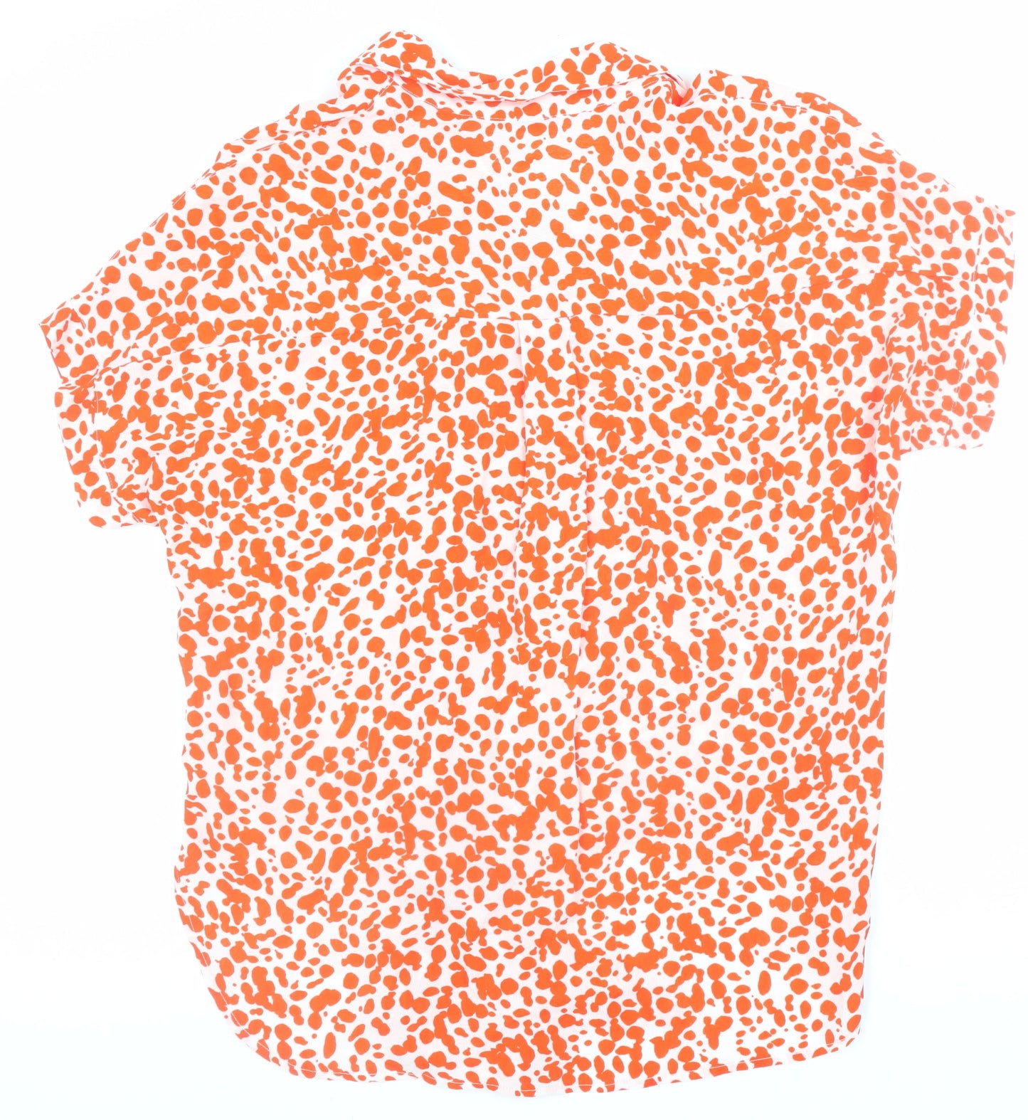 River Island Women Orange Polka Dot Button-Up Blouse Size 10