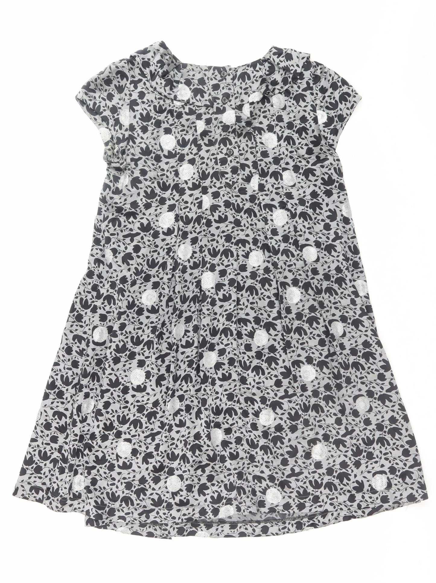 Serena Kay Women’s Grey Floral A-Line Knee Length Dress Size 8