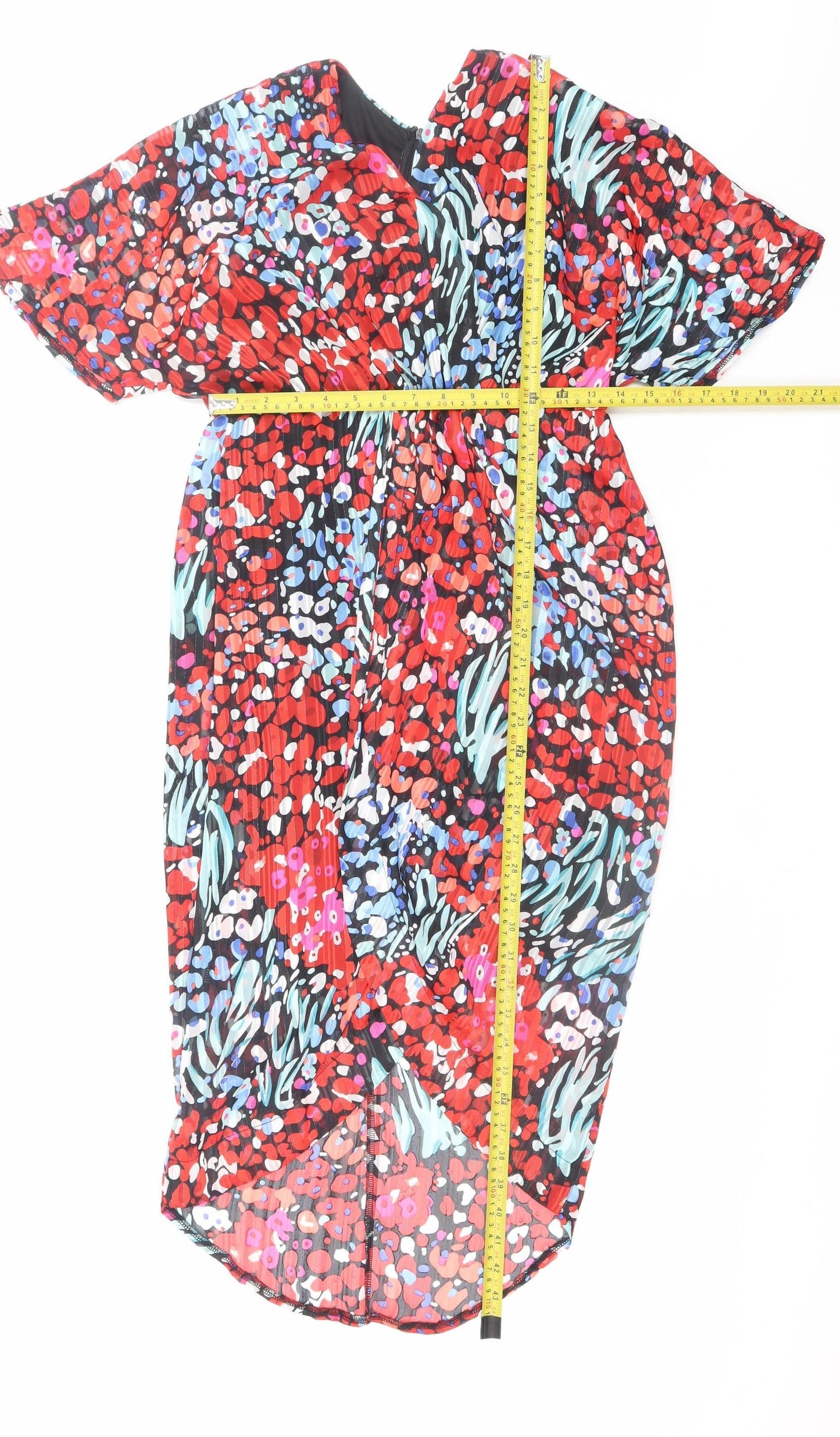 Girl In Mind Women’s Multicoloured Petite Floral Midi Wrap Dress UK 10
