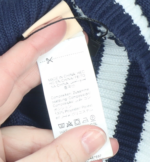 Forever 21 Women Blue Size 8 Cropped Track Jacket Full Zip