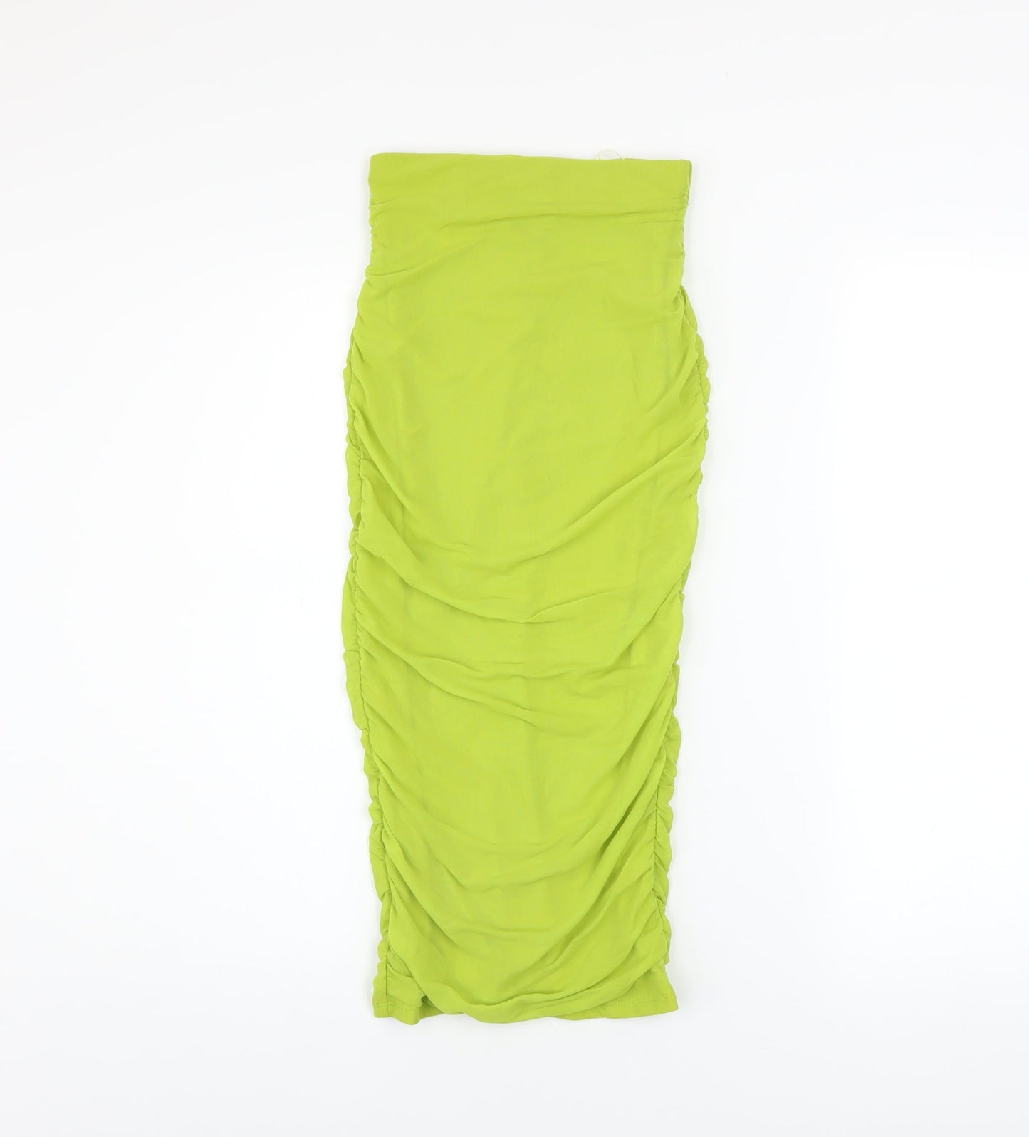 Oh Polly Women’s Green Ruched Midi Pencil Skirt Size 6