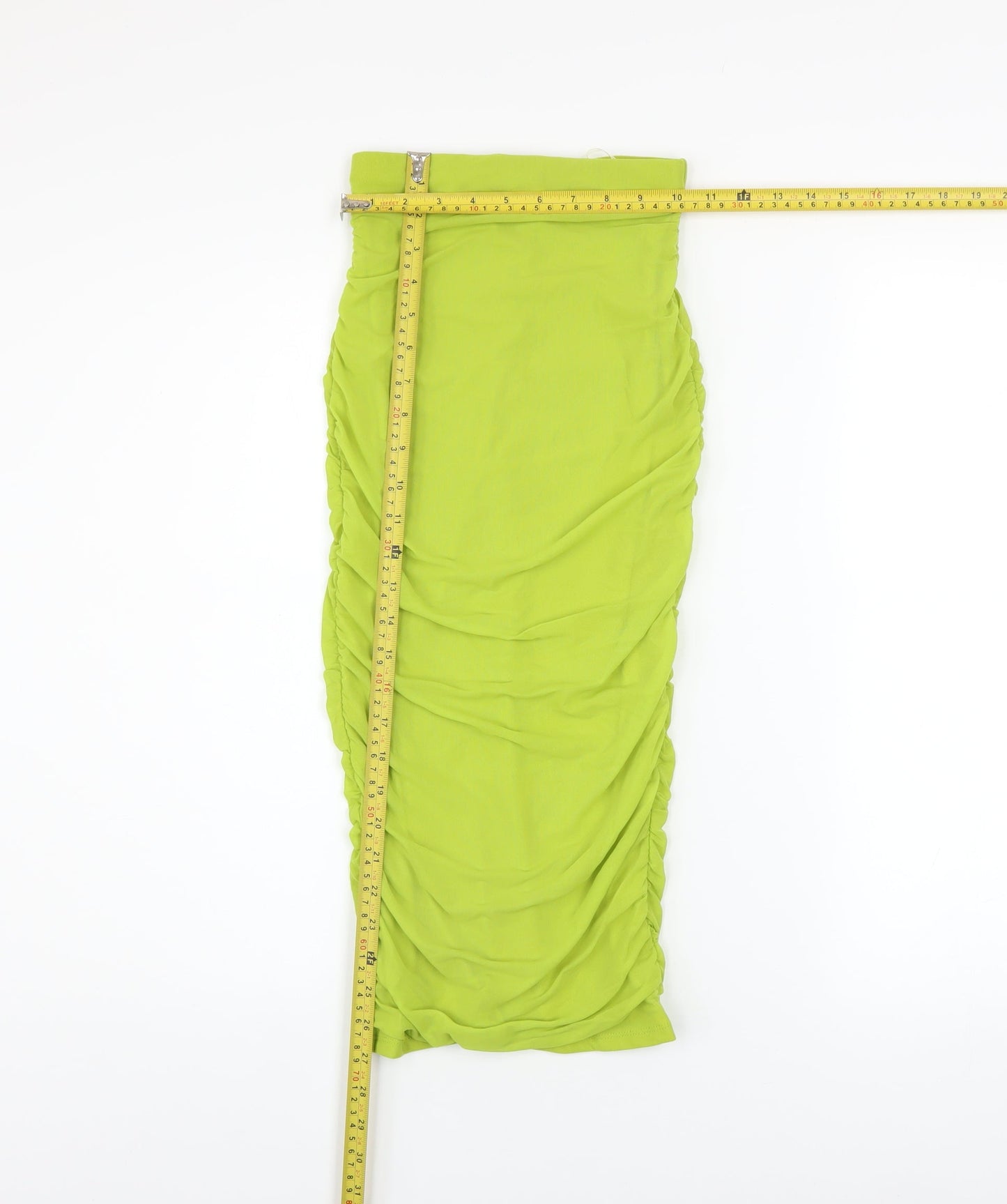 Oh Polly Women’s Green Ruched Midi Pencil Skirt Size 6