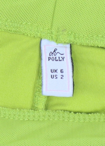 Oh Polly Women’s Green Ruched Midi Pencil Skirt Size 6