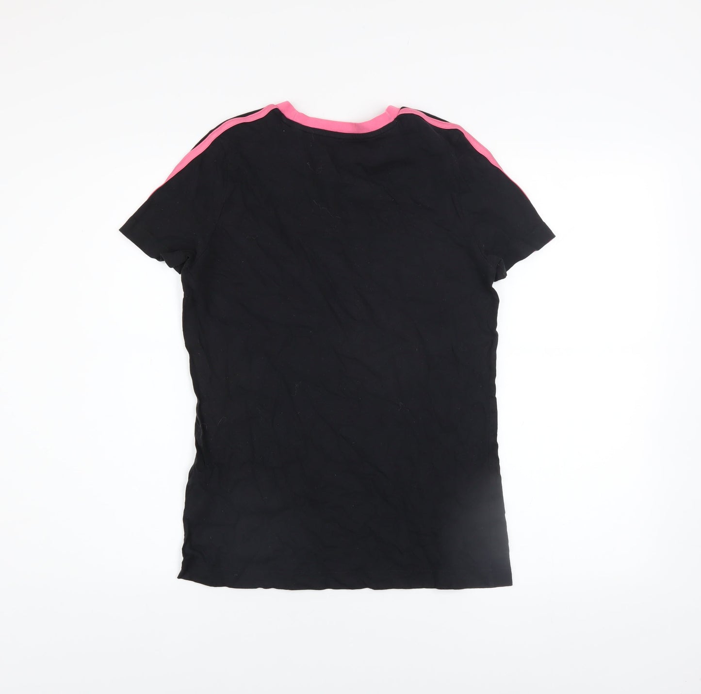 Adidas Girls Black & Pink Short Sleeve Cotton Sports T-Shirt 13-14 Years