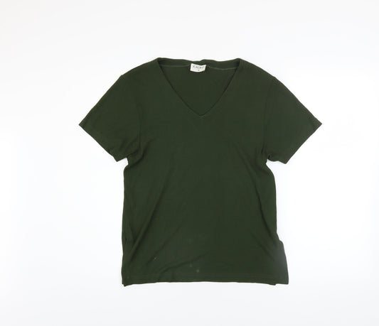 Kaliko Women’s Green V-Neck Short Sleeve Viscose T-Shirt M