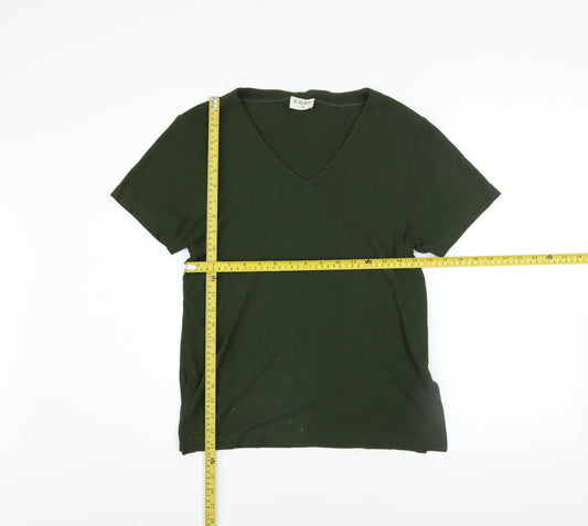 Kaliko Women’s Green V-Neck Short Sleeve Viscose T-Shirt M