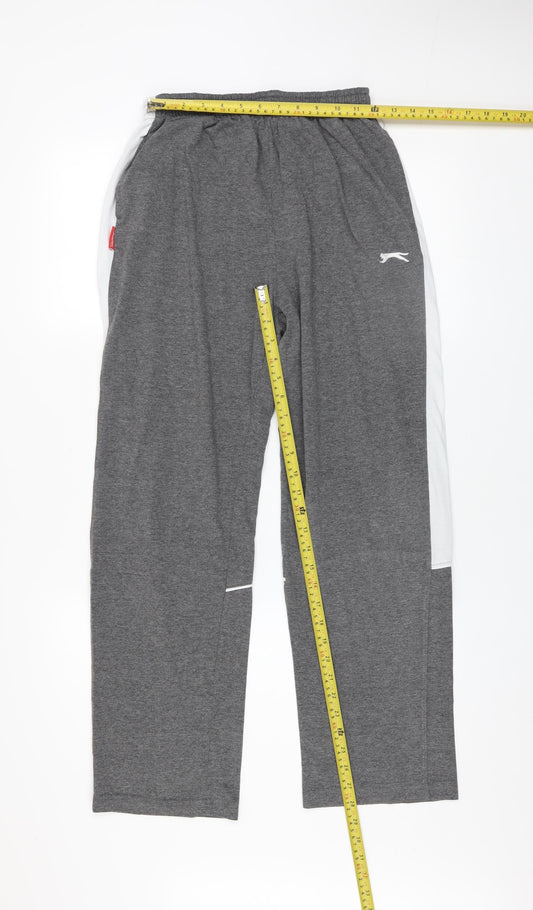 Slazenger Men's Grey M Track Pants Athletic Knit Joggers