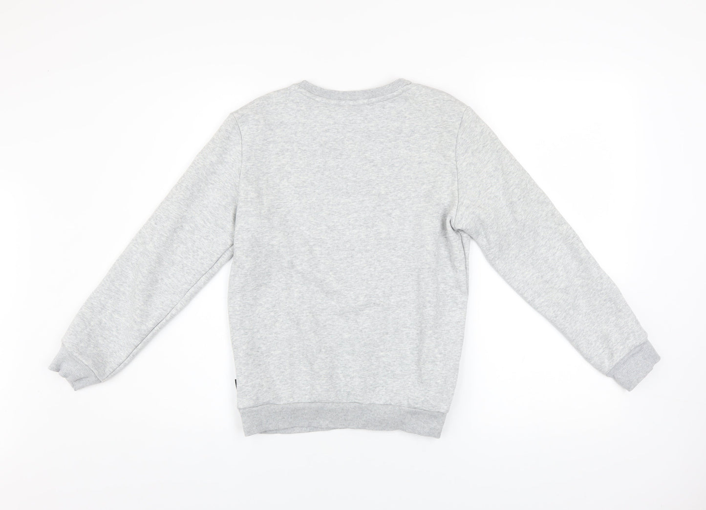 Puma Boys Grey Pullover Sweatshirt 11-12 Years Logo Crew Neck Long Sleeve