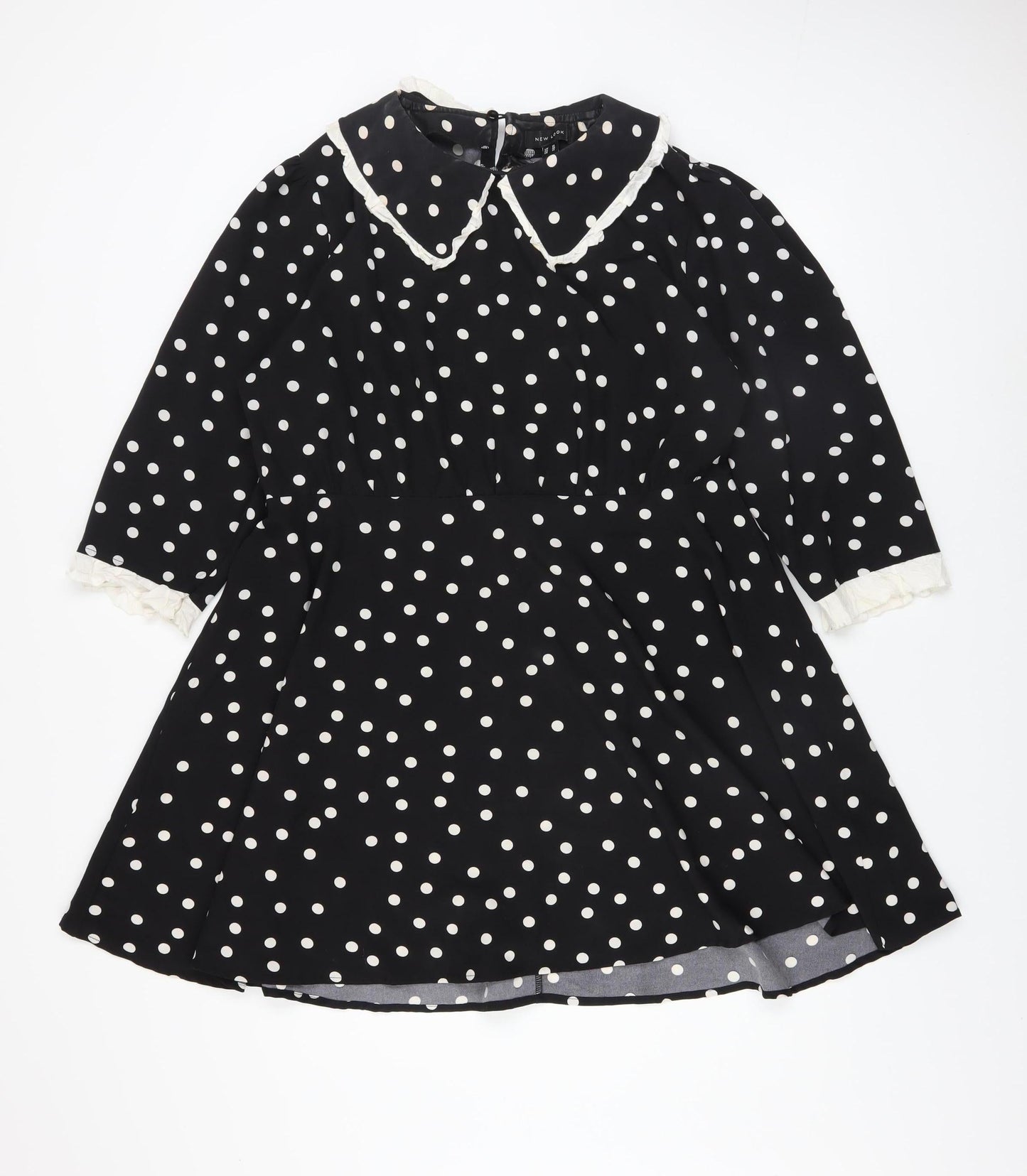 New Look Women’s Black Polka Dot Fit & Flare Dress Size 18