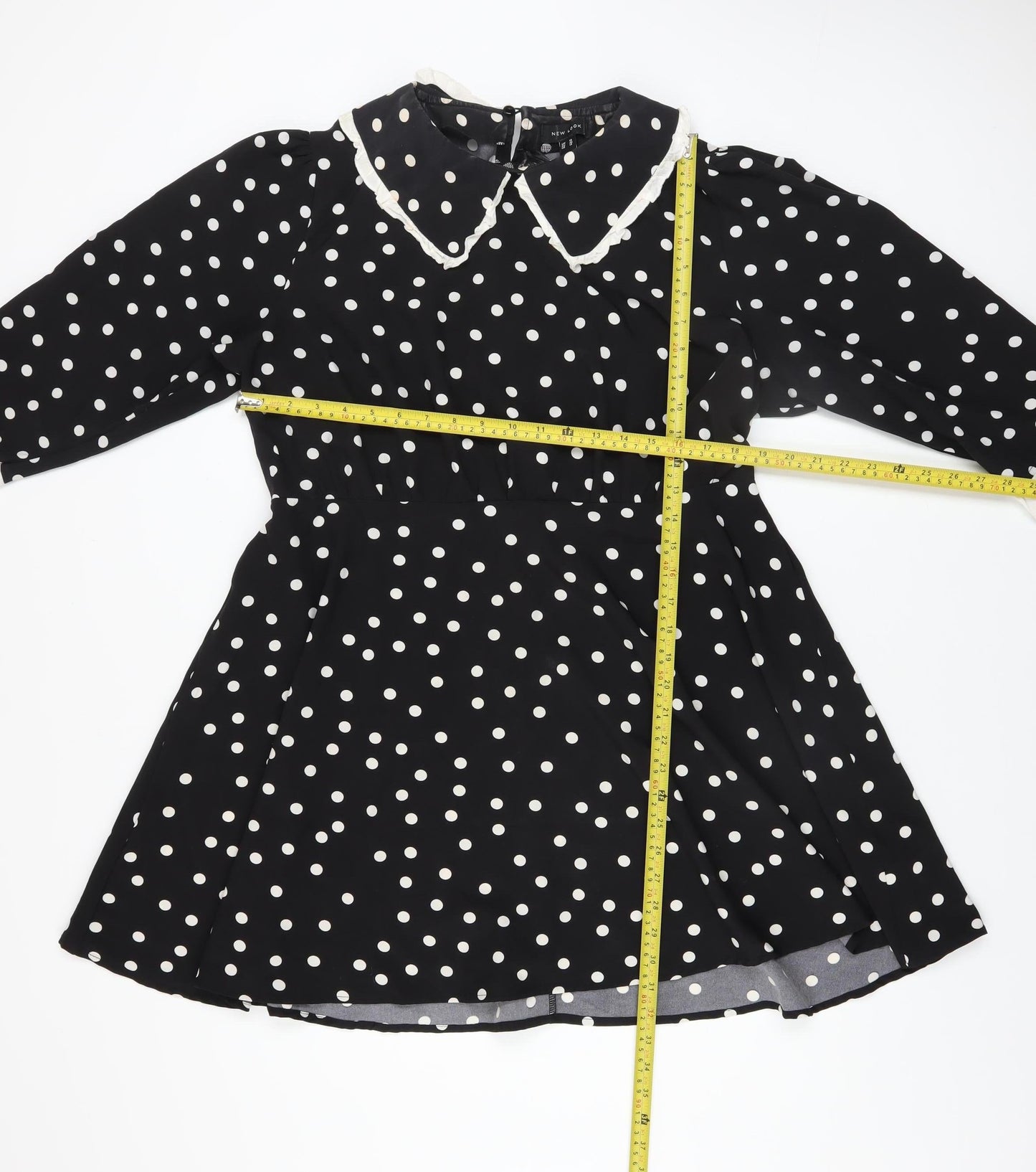 New Look Women’s Black Polka Dot Fit & Flare Dress Size 18