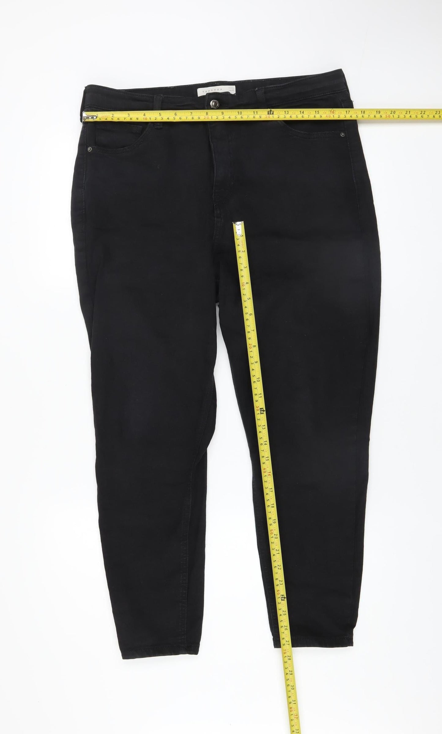 Topshop Jamie Women's Black Skinny High Rise Jeans Size 16