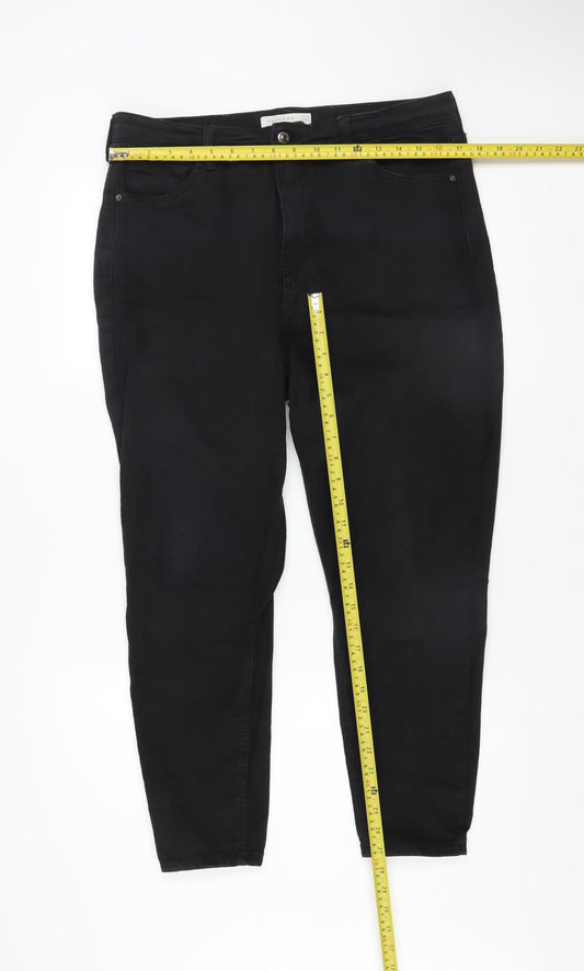 Topshop Jamie Women's Black Skinny High Rise Jeans Size 16