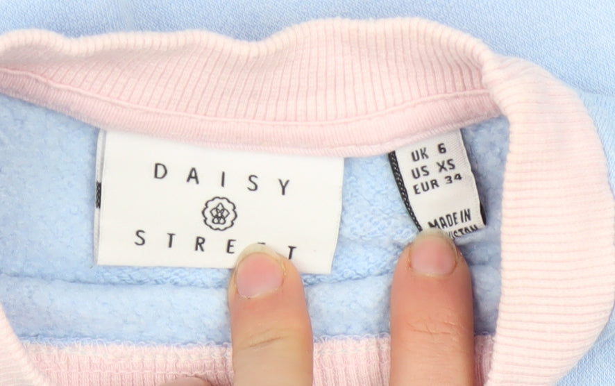 Daisy Street Womens Multicoloured Crew Neck Pullover Sweatshirt UK 6