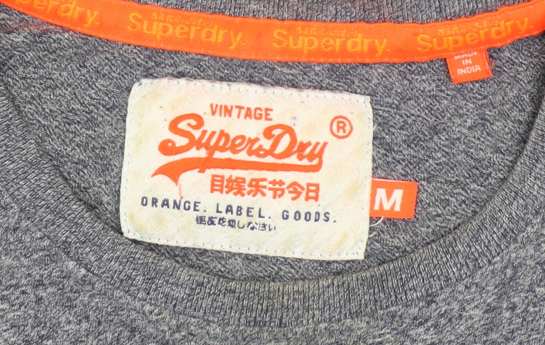 Superdry Men's Grey Cotton Crew Neck Short Sleeve T-Shirt M