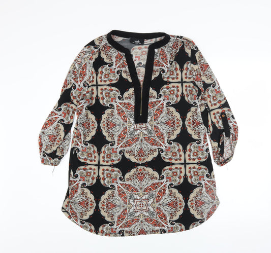 Wallis Women's Multicoloured Paisley Tunic Blouse UK M 3/4 Sleeve
