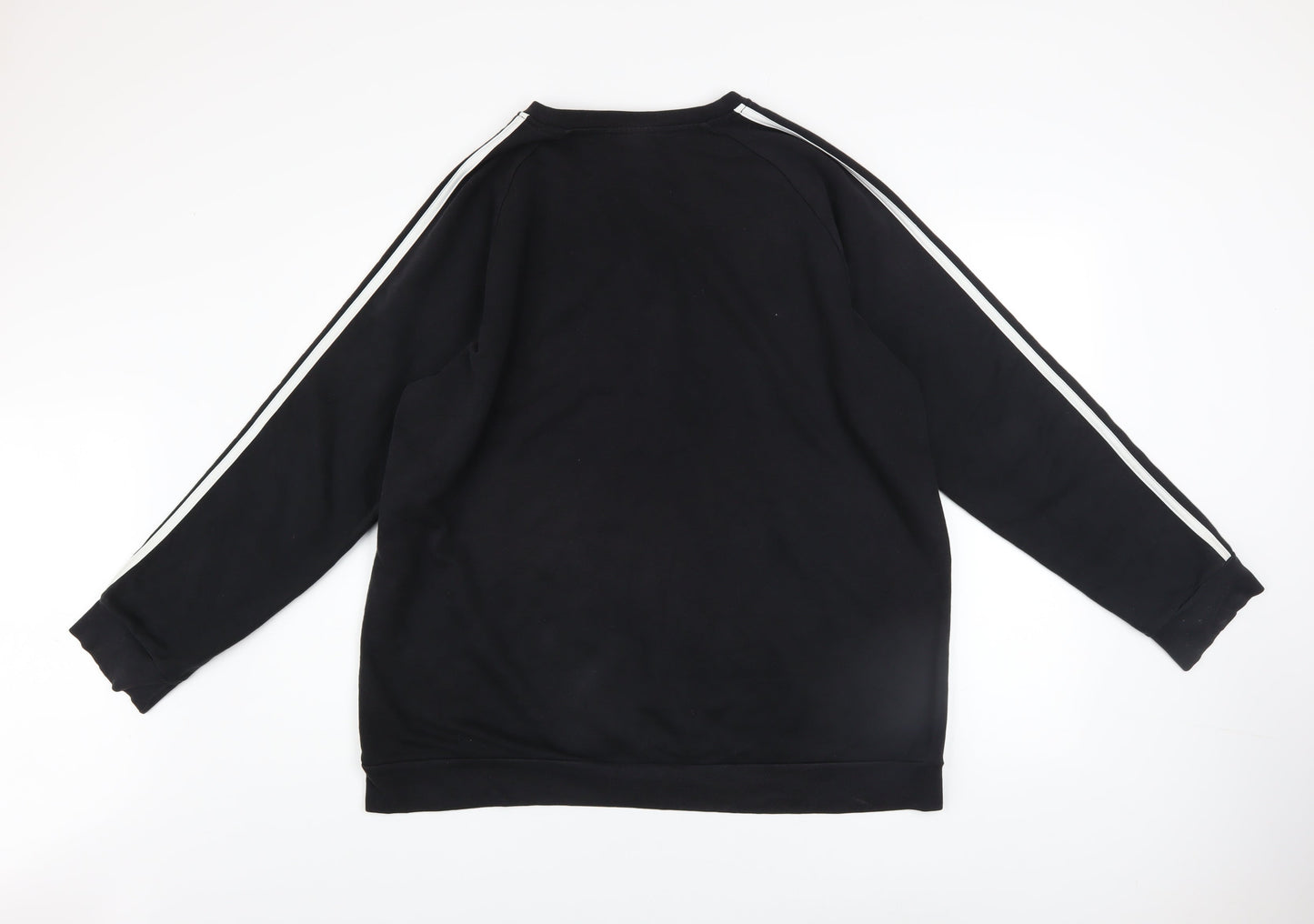 Adidas Women Black L Sweatshirt Cotton Blend Crew Neck Long Sleeve