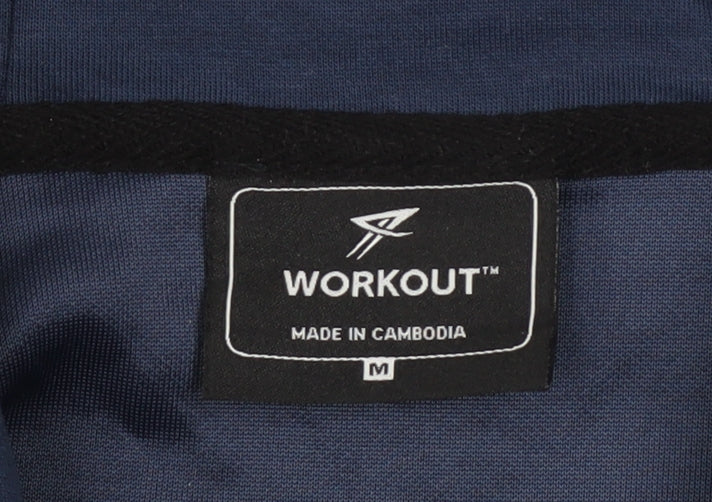 WORKOUT Men's Blue 1/2 Zip Hoodie Size M Regular Fit