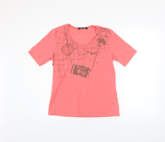 Betty Barclay Women’s Pink Travel Print Jersey T-Shirt Size 12