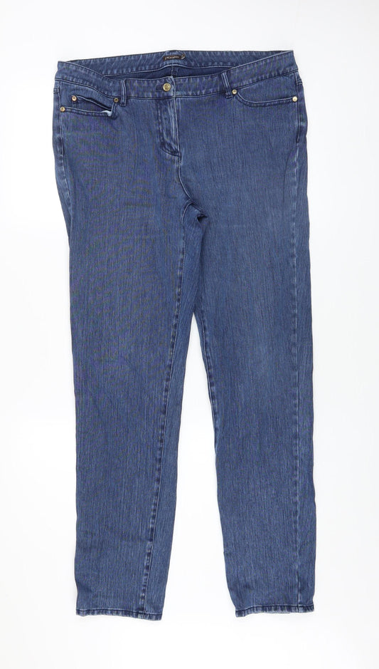 J.McLaughlin Women’s Blue Straight Leg Stretch Denim Jeans Size 14