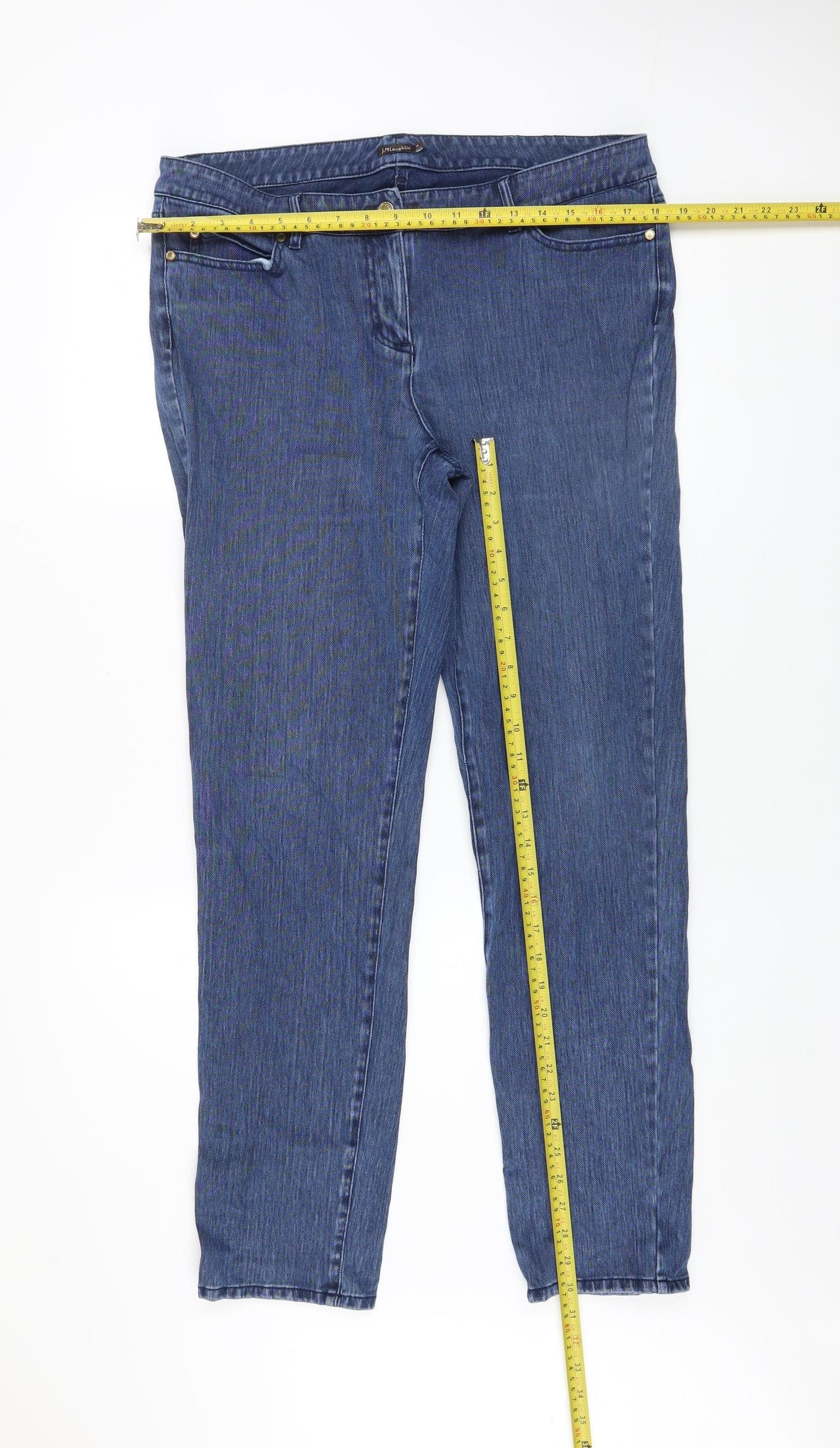 J.McLaughlin Women’s Blue Straight Leg Stretch Denim Jeans Size 14