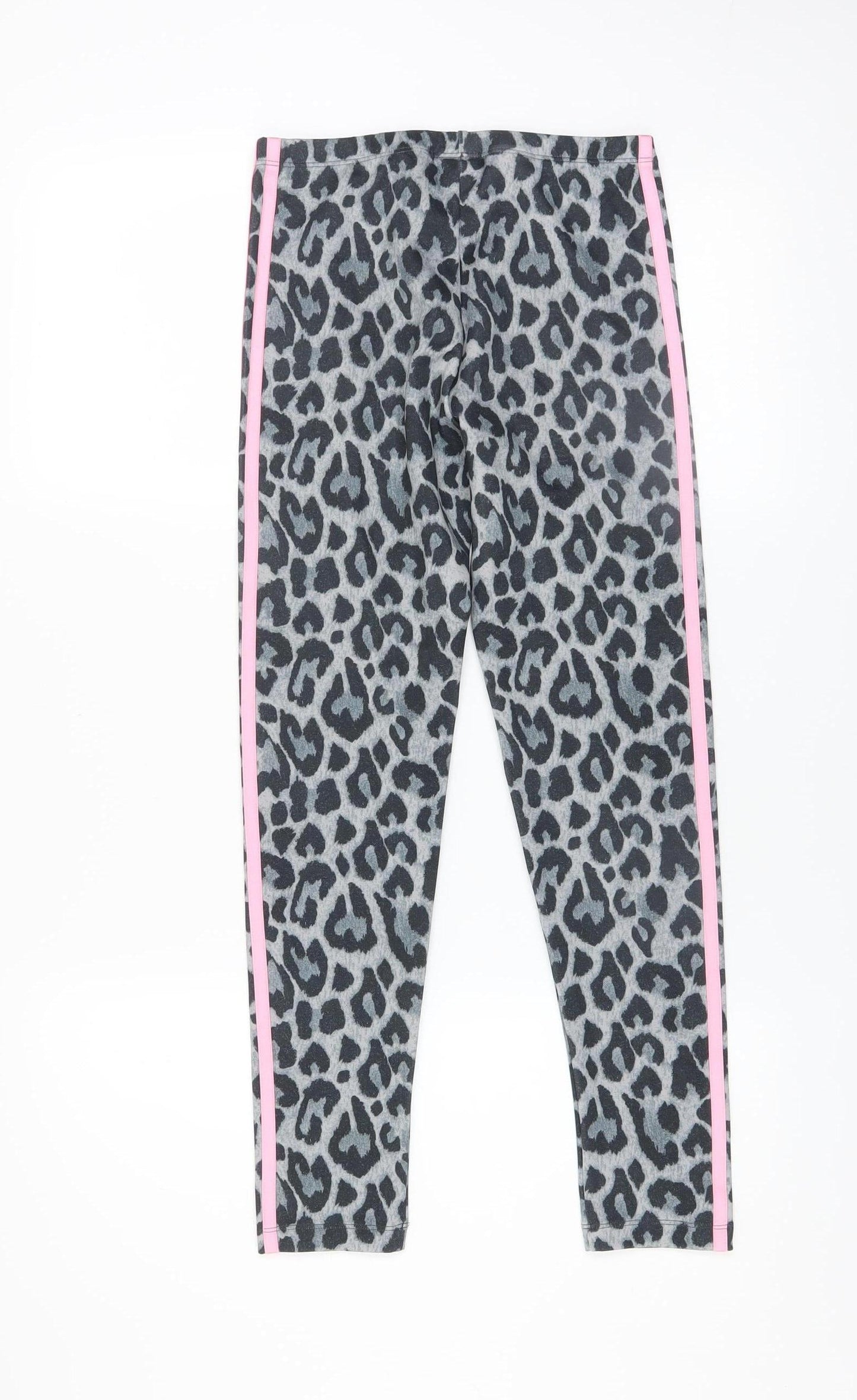 Adidas Girls Grey Animal Print Tight Leggings 11-12 Years Activewear
