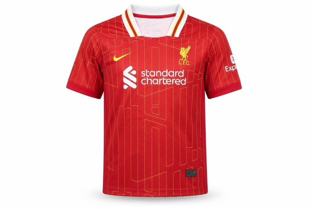 Front view of Nike boys’ red lfc football jersey t-shirt 10-11 years lightweight sports top