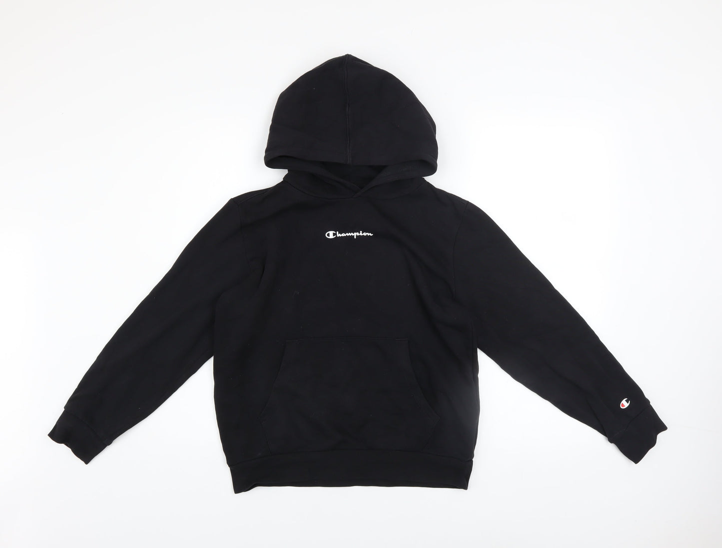 Champion Boys Black Pullover Hoodie 11-12 Years Regular Fit Fleece Sweatshirt