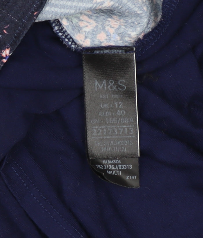 Marks and Spencer Womens Multicoloured Floral Tunic Blouse Size 12