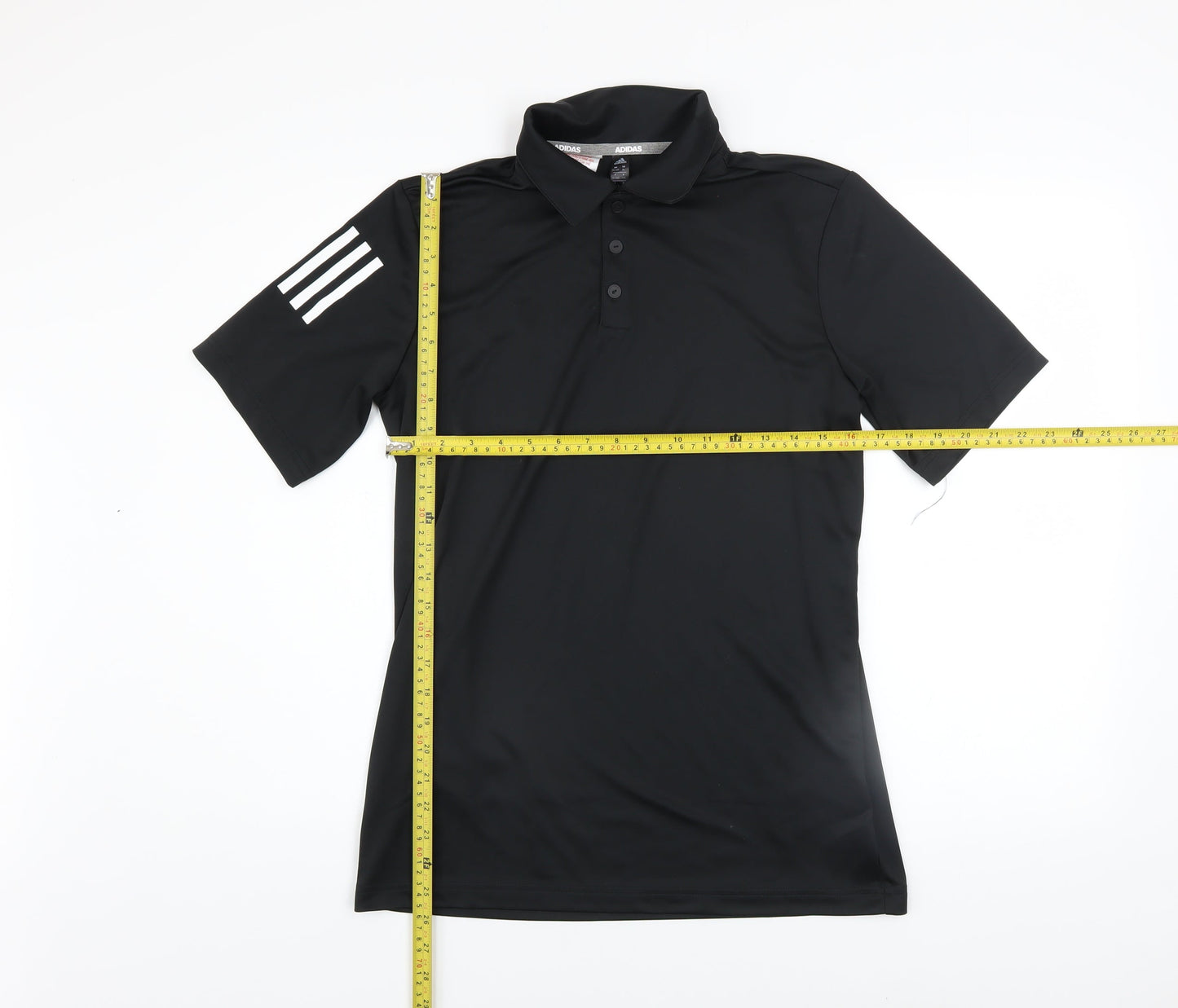 Adidas Boys Black Polo Shirt 15-16 Years Activewear Lightweight Top