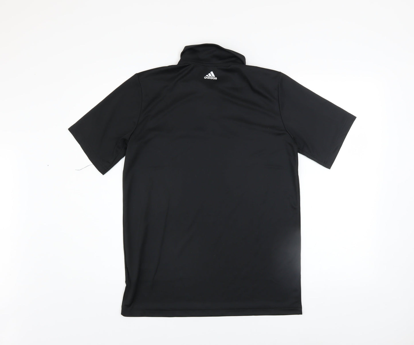 Adidas Boys Black Polo Shirt 15-16 Years Activewear Lightweight Top