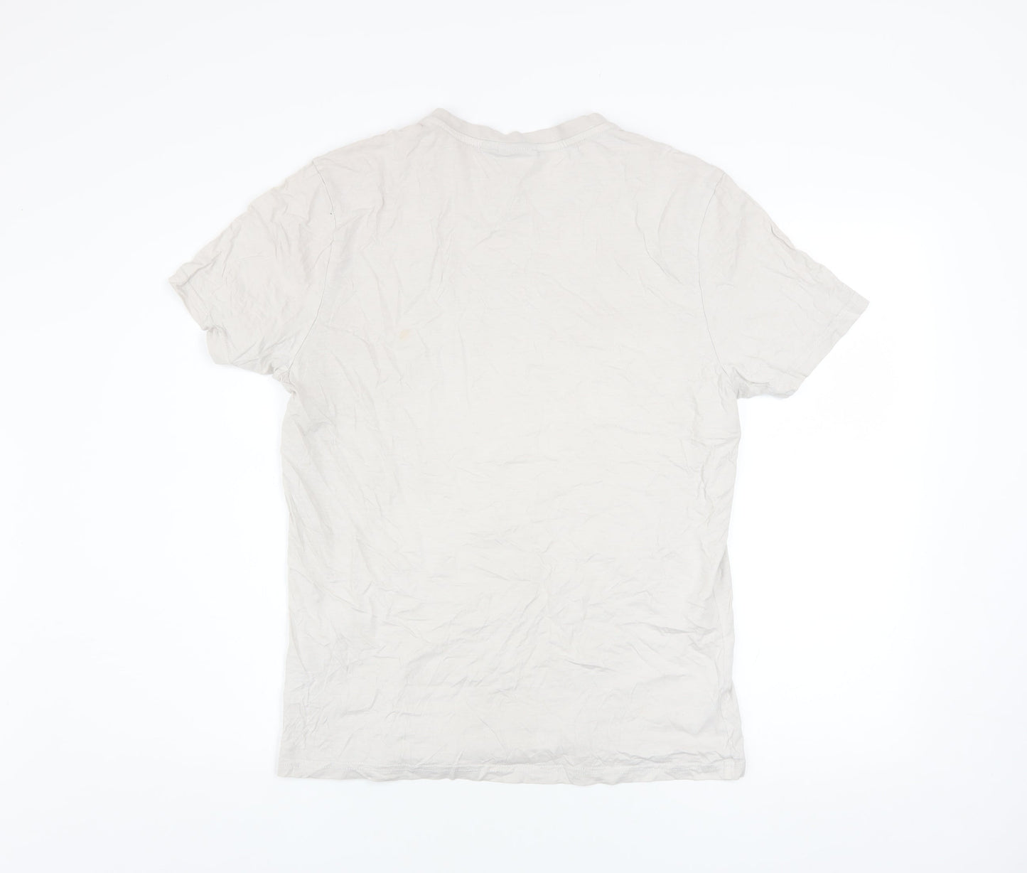 Napapijri Men’s Beige Graphic Print Cotton T-Shirt Size L
