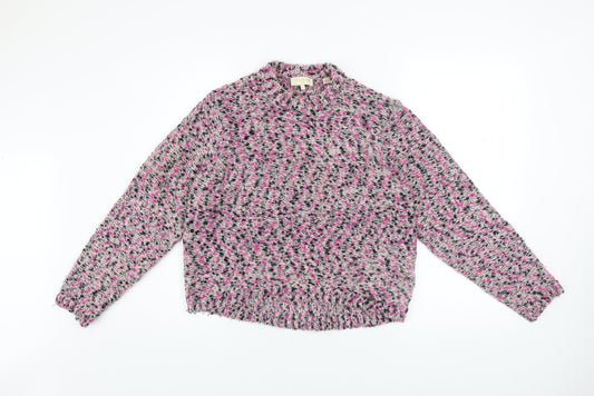 Ted Baker Women’s Multicoloured Wool Blend Chunky Knit High Neck Jumper Size S