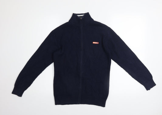 Polo Ralph Lauren Mens Blue Cotton Full Zip Knit Jacket L