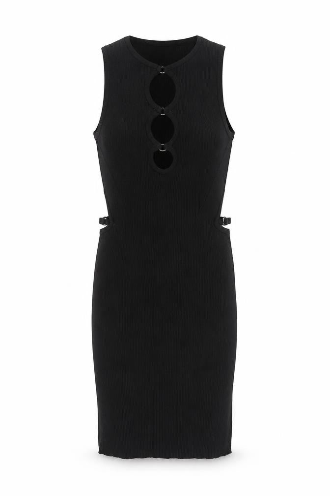 Bershka Women's Black Sleeveless Bodycon Midi Dress Size 8