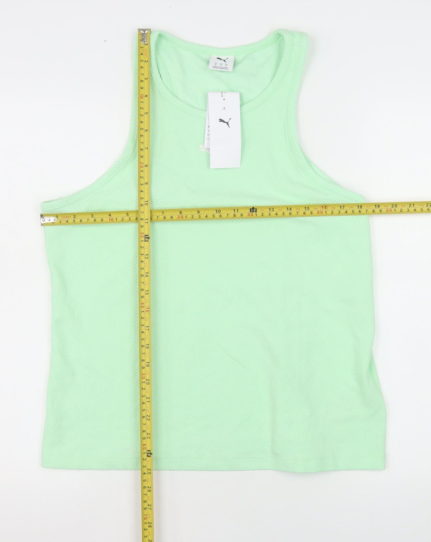 Puma Womens Green XL Racerback Tank Top Lightweight Activewear