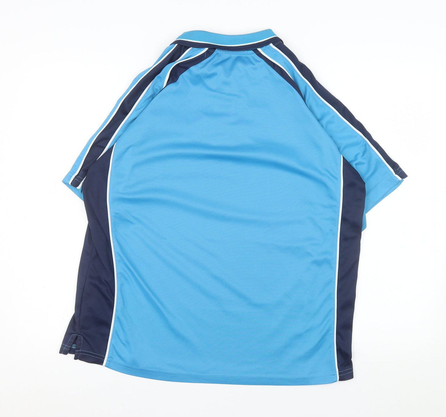 Cougars Men Blue Colourblock Quick Dry Sports Polo Shirt M