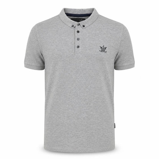Firetrap Men's Grey Cotton Short Sleeve Polo Shirt Size S
