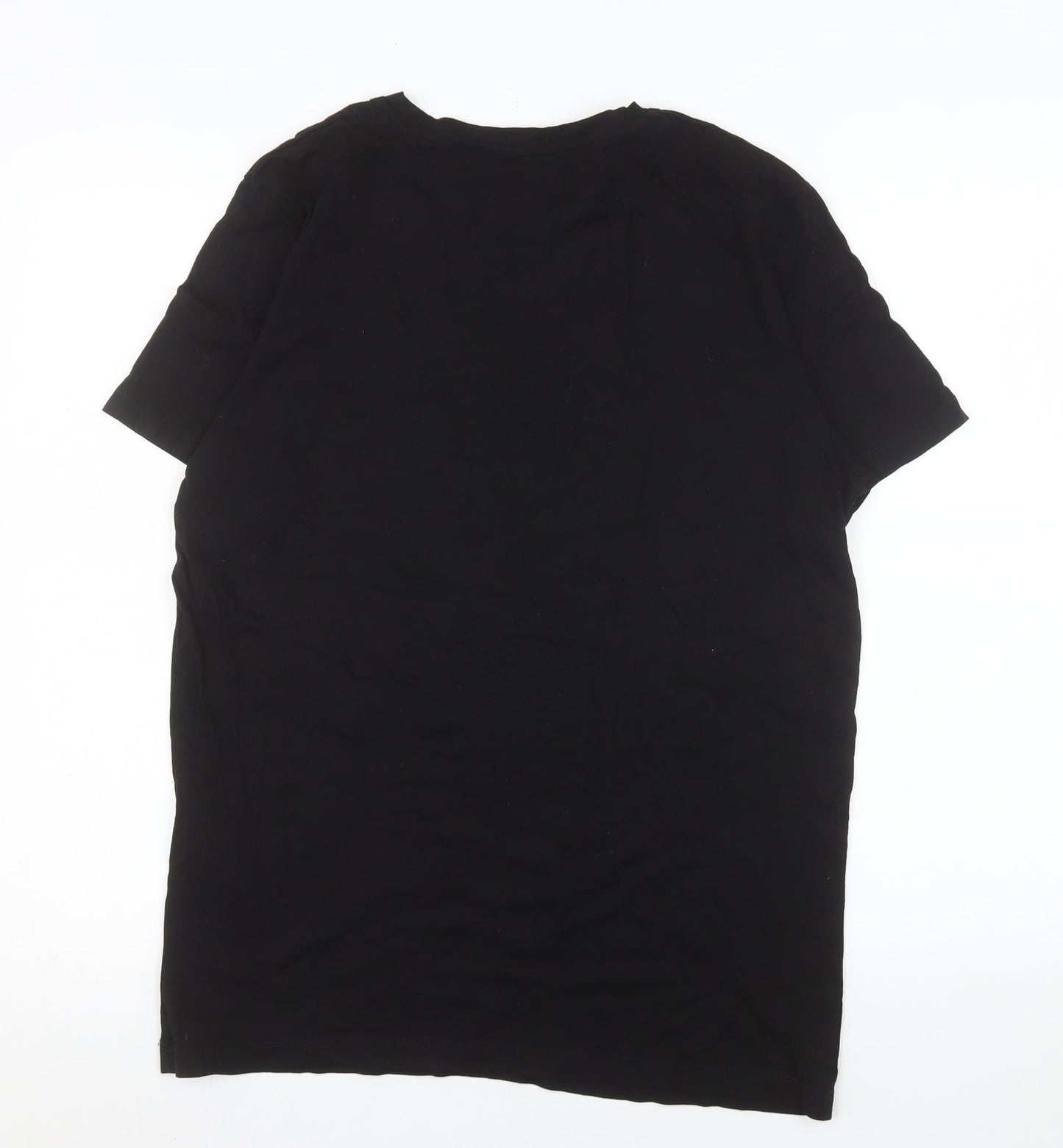 Jack & Jones Men's Black Cotton Crew Neck Regular Fit T-Shirt L