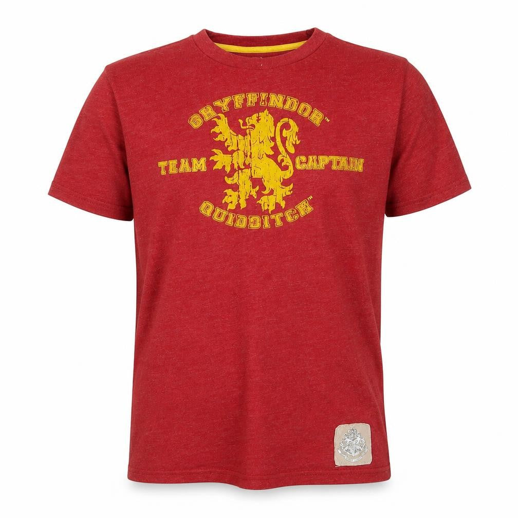 Front view of Harry Potter girls’ red gryffindor quidditch team captain t-shirt m