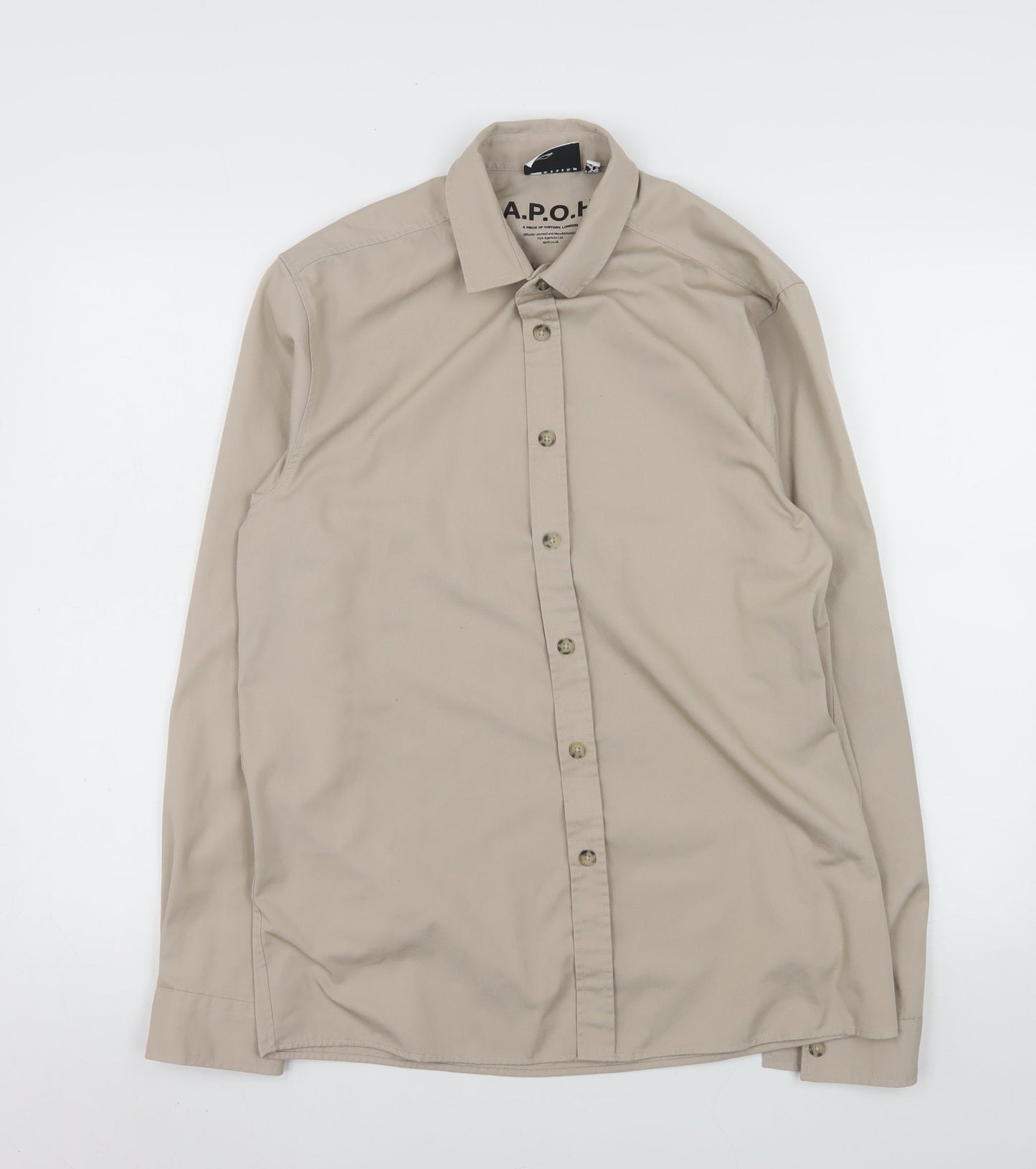 ASOS Men’s Beige Pablo Picasso Art Print Long Sleeve Shirt Size S