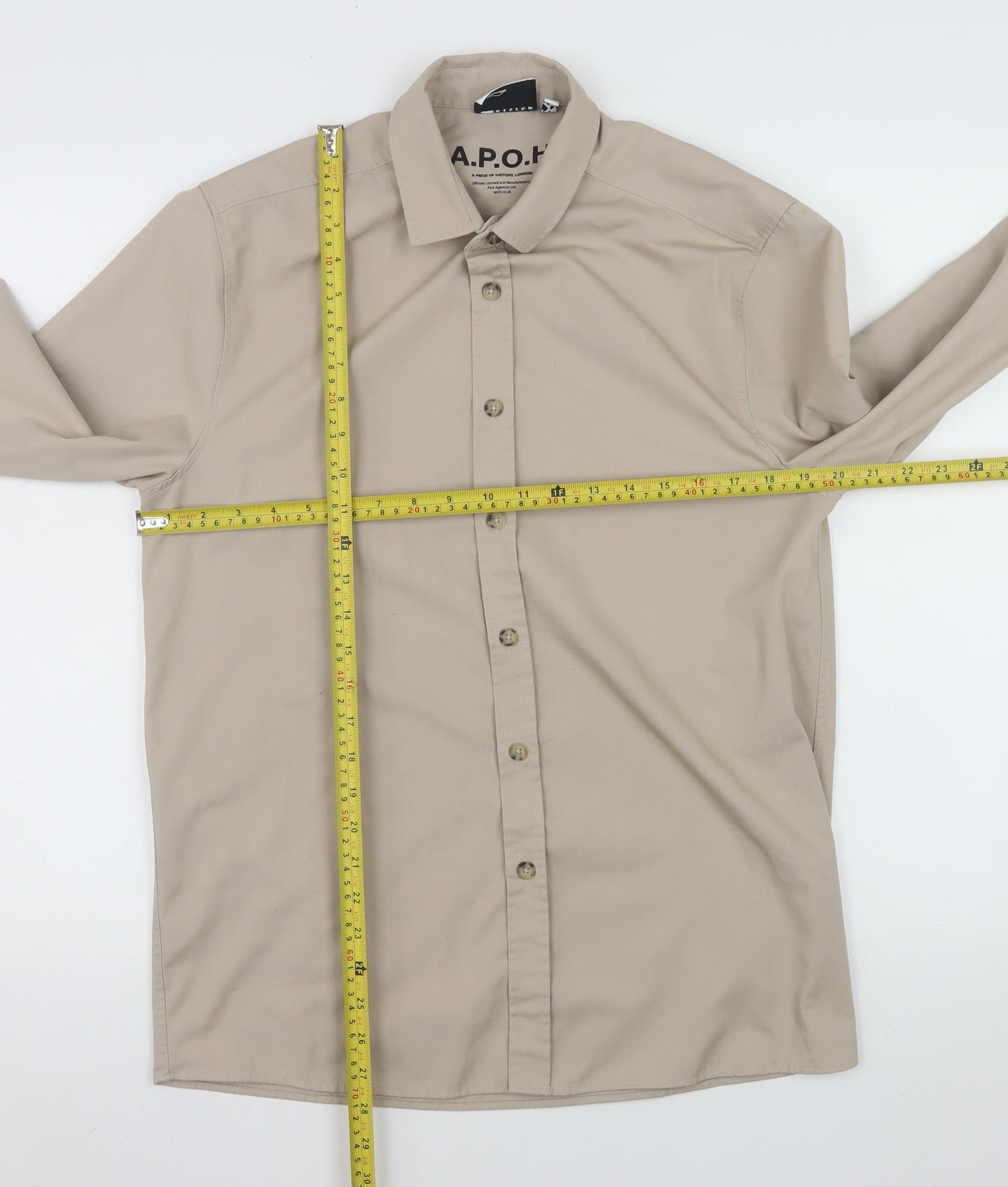 ASOS Men’s Beige Pablo Picasso Art Print Long Sleeve Shirt Size S