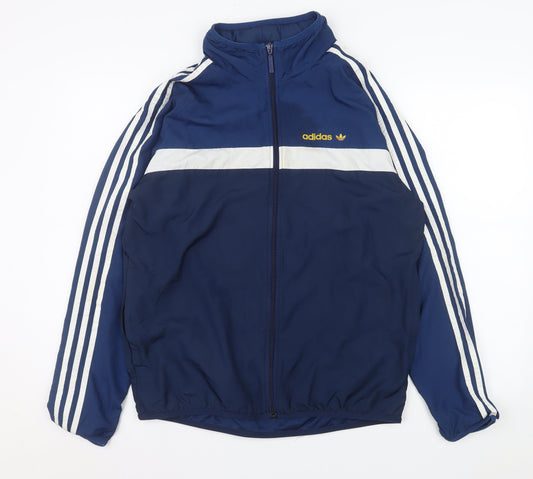 Adidas Men’s Blue Track Jacket Medium Full Zip Retro Sportswear
