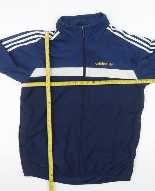 Adidas Men’s Blue Track Jacket Medium Full Zip Retro Sportswear