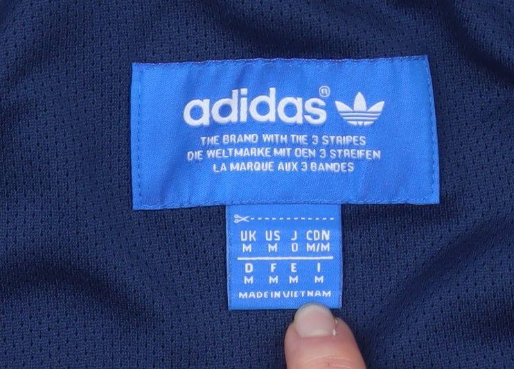 Adidas Men’s Blue Track Jacket Medium Full Zip Retro Sportswear