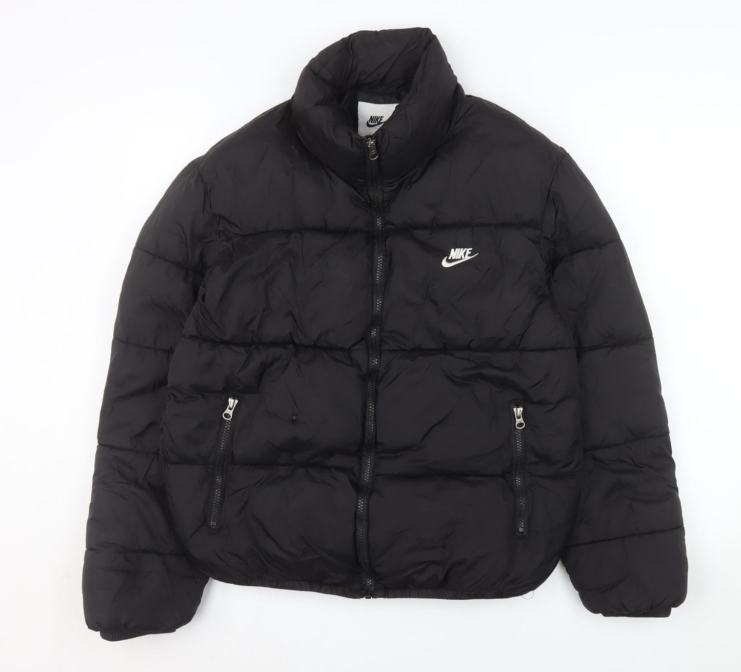 Nike Womens Black Storm-Fit Puffer Jacket Size M Water Resistant