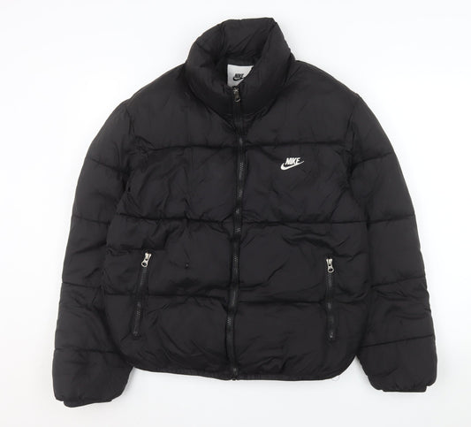Nike Womens Black Storm-Fit Puffer Jacket Size M Water Resistant