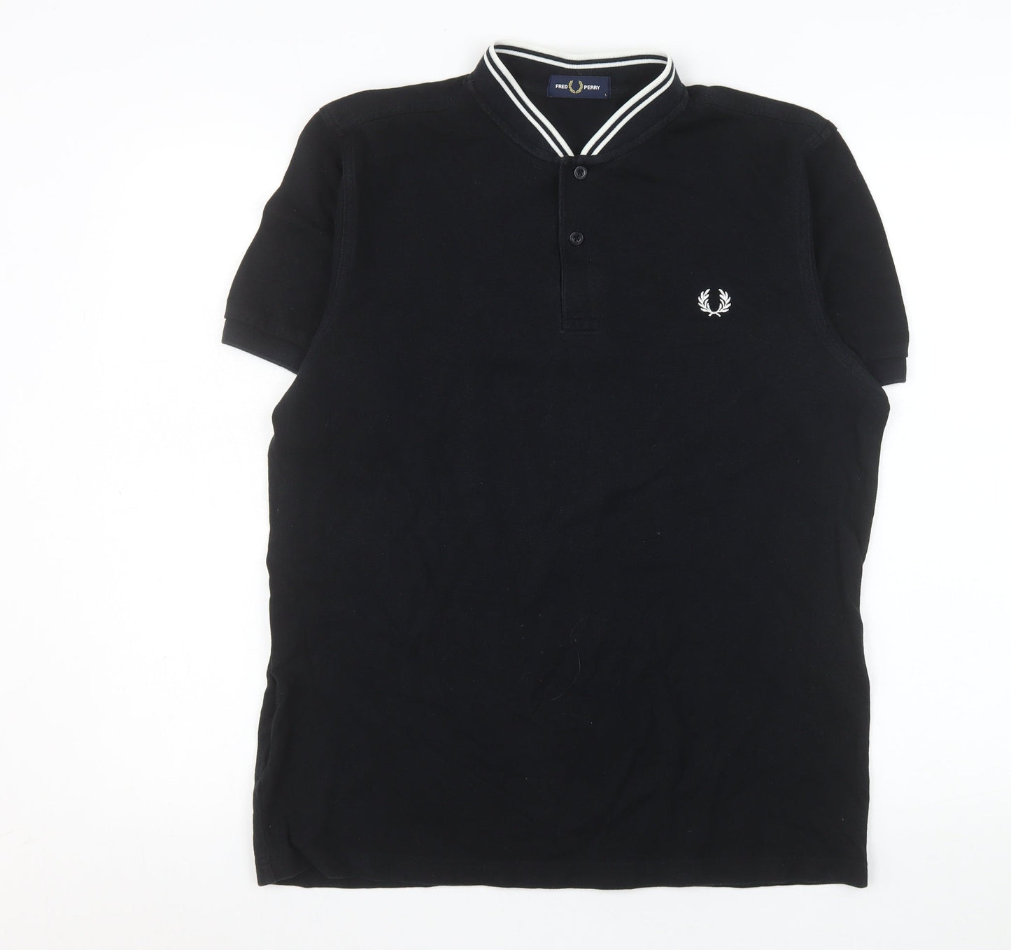 Fred Perry Men's Black L Cotton Short Sleeve Polo Shirt
