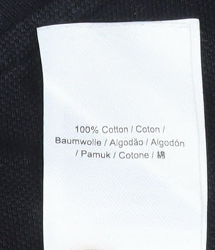 Fred Perry Men's Black L Cotton Short Sleeve Polo Shirt